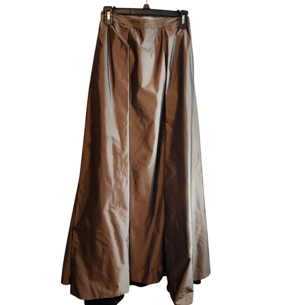 AIDAN MATTOX SIZE 2 FULLY LINED FORMAL MAXI SKIRT BRONZE METALLIC LUXURY GLAMOUR